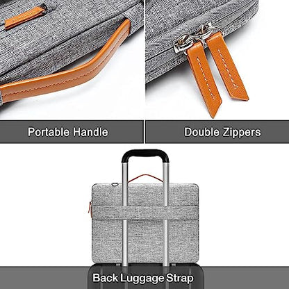MOSISO 360 Protective Laptop Shoulder Bag,17-17.3 inch Computer Bag Compatible with MacBook, HP, Dell, Lenovo, Asus Notebook,Side Open Messenger Bag with 4 Zipper Pockets&Handle, Gray - color: Gray, size: 17.3 inch