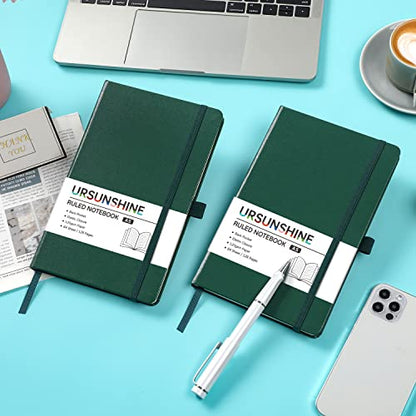 Ruled Notebook/Journal - Classic Lined Journal/Notebook, 5.3'' x 8.26'', Hardcover with Thick Paper, Banded + Pen Holder +Inner Pocket - Turquoise - color: Turquoise, size: Ruled