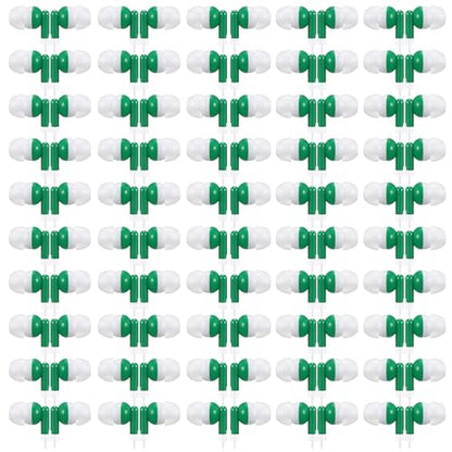 50 Pack Earbud Bulk Headphone for Classroom Earphone Earbud with Wire Individually Bagged Wired in Ear Buds(Green) - color: Green