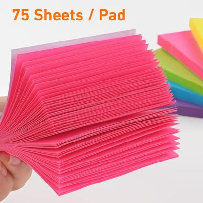 Sticky Notes 3x3 Inch (48 Pads) Bright Colors Self-Stick Memo Pads, Thick Paper Easy to Stick & Remove