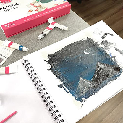 COLOUR BLOCK Acrylic Paper Pad Spiral Notebook/Drawing Book, 9x12 in, 15 Sheets 115 Pound Pressed- Acid Free Art Supplies, Sketch Pad Ideal for Beginners and Drawing While on The Go