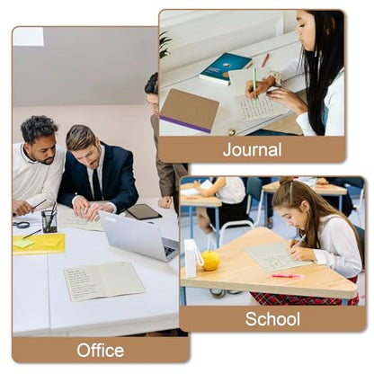 ZCZN Composition Notebooks Bulk, A5 Kraft Cover Lined Journals with Rainbow Spines for School, Business, Work and Daliy Use (24, 8 colors)