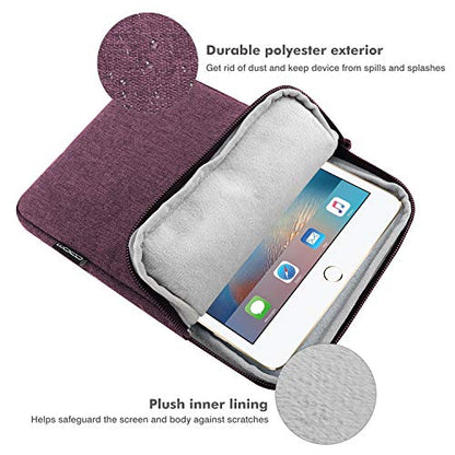 MoKo 7-8 Inch Tablet Sleeve Bag, Polyester Pouch Cover Case Fits iPad mini (A17 Pro) 8.3" 2024, iPad mini 6/5/4/3/2/1, Samsung Galaxy Tab S2 8.0, Tab A 8.0, ZenPad Z8s 7.9,Purple - color: Purple, size: 7-8 inch