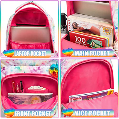 Backpack for Girls Elementary Preschool Kids Lunch Box for School - color: Love Bag