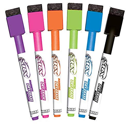 The Board Dudes SRX Magnetic Dry Erase Markers 6-Pack Assorted Colors