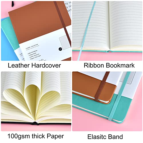 3 Pack B5 Journal Notebooks Classic Ruled Notebooks Hardcover Lined Journals for Office Home School Business Writing Note Taking, 10.2 x 7.5 inch, 100GSM Thick Paper, 160 Pages (Black/Brown/Green) - color: Black/Brown/Green