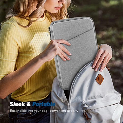 MoKo 9-11 Inch Tablet Sleeve Bag Carrying Case with Accessory Pocket | Fits iPad Air 11-inch M4, iPad Pro 11-inch M5, iPad A16 11-inch, iPad 10/9/8/7th and Tab S9/S8 11-inch, Light Gray - color: Light Gray, size: 9-11 Inch