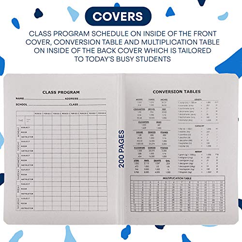 Emraw Marble Composition Notebook Wide Ruled Black and White Composition Books 100 Sheets (4 Pack) - By Enday - color: Black Marble, size: 4 Pack