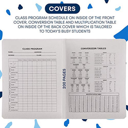 Emraw Marble Composition Notebook Wide Ruled Black and White Composition Books 100 Sheets (4 Pack) - By Enday - color: Black Marble, size: 4 Pack