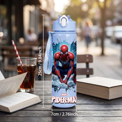 Cartoon Huntrix Water Bottle for Girls, 25oz Leak Proof with Straw Lid, Gifts for Girls (spidey) - color: spidey