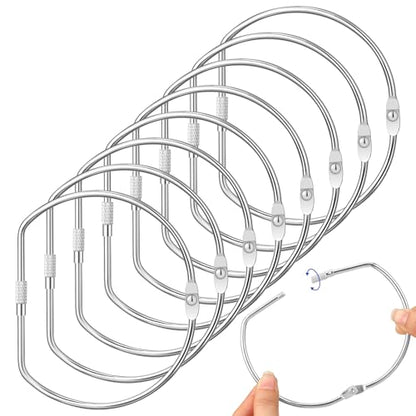 Dunzoom 8 Pack 4 Inch Loose Leaf Binder Rings Large Book Metal D-Shaped Rings with Nickel Plated Steel for Index Cards Keychain Washi Tape Receipts Memos Files DIY Photos Craft Supplies - size: 4 Inch