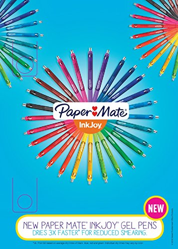 Paper Mate InkJoy Gel Pens, Retractable, Fine Point (0.5mm), Black Ink, 12 Count - Comfortable Grip, Writing, Teacher Supplies - color: Black, size: 12 Count (Pack of 1)