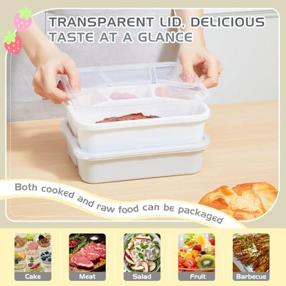 Honeydak 5 Pack Snack Containers 4 Compartment Bento Snack Boxes Reusable Lunchable Containers with Lids Divided Meal Prep Lunch Food Storage Box for School Work Travel(Black and White Ombre,Mixed) - color: Black and White Ombre, style: Mixed
