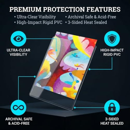 Performore 11" x 17" Heavy Duty Rigid Print Crystal-Clear Protectors Sheet Toploader Frame - Hold, Protect, Store, Display Photographs, Prints, Documents, and Page Protectors (10 Pack) - style: 10-Pack