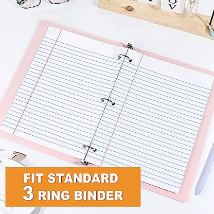 SUNEE Loose Leaf Paper, 900 Sheets, 6 Pack Wide Ruled Paper, 8 x 10-1/2 Inch Filler Paper, 3 Hole Punch Binder Paper, Loose Leaf Notebook Paper, 150 Sheets/Pack - size: Wide Ruled | 6 Pack