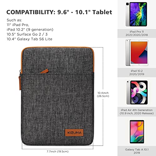 KIZUNA 9.7-10 Inch Tablet Sleeve Water Resistant Laptop Bag for 9.7" 10.5" 11" iPad Pro/Apple 10.2" iPad/10 Surface Go/Huawei MediaPad M5 Pro/10.5" Samsung Galaxy Tab A S6/Lenovo Smart/Acer -Brown - color: Brown, size: 9.7-10.5 Inch / 10.5" & 11" iPad Pro