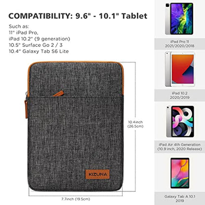 KIZUNA 9.7-10 Inch Tablet Sleeve Water Resistant Laptop Bag for 9.7" 10.5" 11" iPad Pro/Apple 10.2" iPad/10 Surface Go/Huawei MediaPad M5 Pro/10.5" Samsung Galaxy Tab A S6/Lenovo Smart/Acer -Brown - color: Brown, size: 9.7-10.5 Inch / 10.5" & 11" iPad Pro