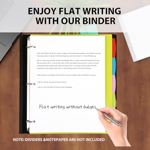Telescoping 3 Ring Binder-4PCS, Flexible Binder with Elastic Rubble Spine+3 Round Rings, Flat Writing Binder, 4 Bright Colors - color: Blue,green,pink,red, size: 0.75 Inch, style: 4PCS