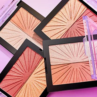 Wet n Wild MegaGlo Blushlighter, Blendable Blush & Highlighter Set, Shimmery Metallic Finish, Flash Me - color: 3- Flash Me