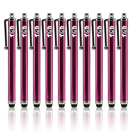TCD 10 Pack Stylus Pen for Touch Screen, Universal Capacitive Digital Stylus Pen for iPad, iPhone, Tablet, Laptop – Premium Thick Styluses for All Touchscreen Devices with Rubber Tip, Hot Pink - color: Hot Pink, size: 10 Pack