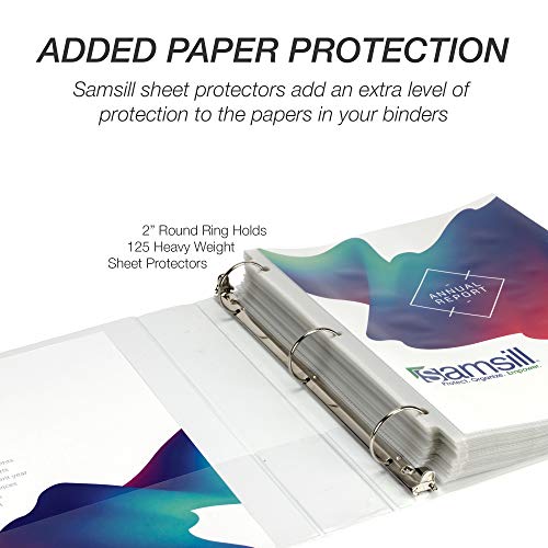 Samsill 4 Pack Durable 2 Inch 3 Ring Binders, Round Ring, Clear View Cover for Presentations, White - color: White, size: 2-Inch