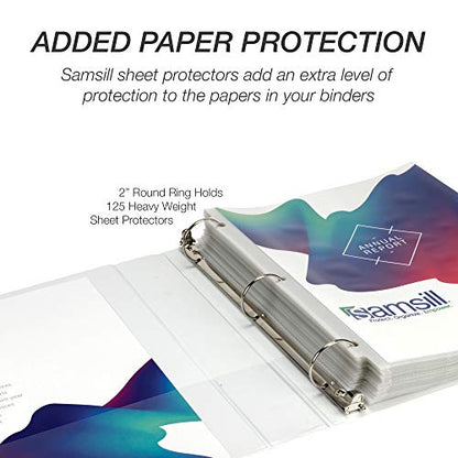 Samsill 4 Pack Durable 2 Inch 3 Ring Binders, Round Ring, Clear View Cover for Presentations, White - color: White, size: 2-Inch