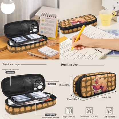 Cute Capybara 3PCS Kids Backpacks, 17 Inch Teen School Bookbag with Lunch Bag Pencil Case 3 in 1 Lightweight Daypacks for Middle High School Students - color: Cute Capybara