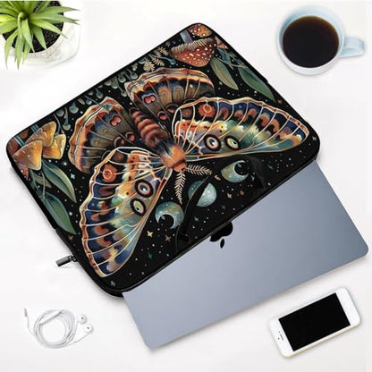 Laptop Sleeve Bag with Handle Computer Protective Soft Cover Case for 14 Inch 13 Inch Laptop,Art Butterfly Moon - color: Art Butterfly Moon
