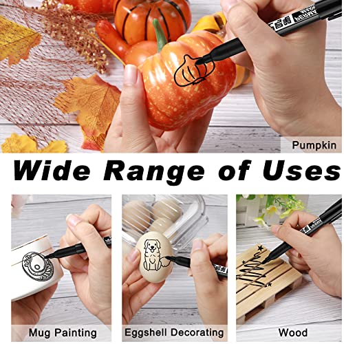 Thenshop 100 Pack Permanent Markers Bulk Black Set Fine Point Marker Pens Waterproof Works on Plastic, Wood, Stone, Metal and Glass