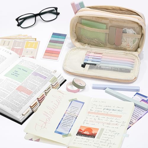 Vienrose Bible Journaling Kit, Bible Study Supplies, Book Annotation Kit, Bible Highlighters and Pens No Bleed, 75 Bible Tabs Notebook Christmas Christian Gifts, Bible Journaling Supplies for Women | Bible highlighters no bleed, Bible study supplies, Sinc