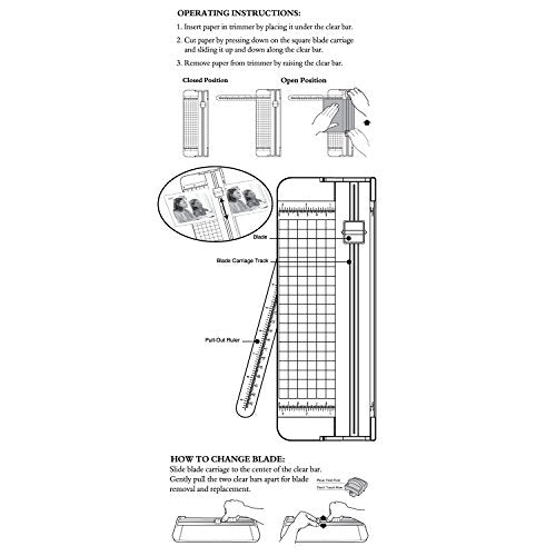 Work4U 9 Inch Paper Cutter, A5 Portable Scrapbooking Trimmer, Creamy White