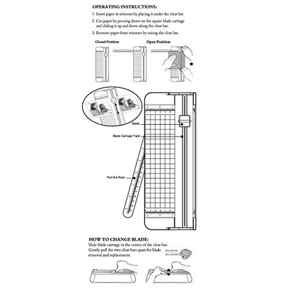 Work4U 9 Inch Paper Cutter, A5 Portable Scrapbooking Trimmer, Creamy White