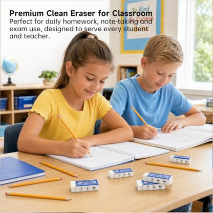 Erasers, Shuttle Art 144 Pack Premium Eraser Bulk, White Erasers Classroom Set for Kids Teachers as School and Office Supplies