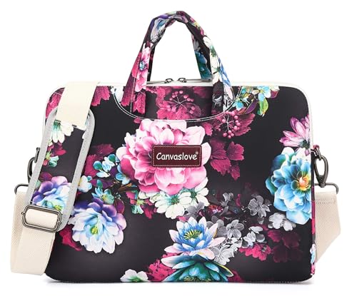 Water Resistant Laptop Shoulder Messenger Bag Sleeve Case for MacBook Pro 16 inch and 15 inch-15.6 inch laptop (Purple Lotus) - color: Purple Lotus