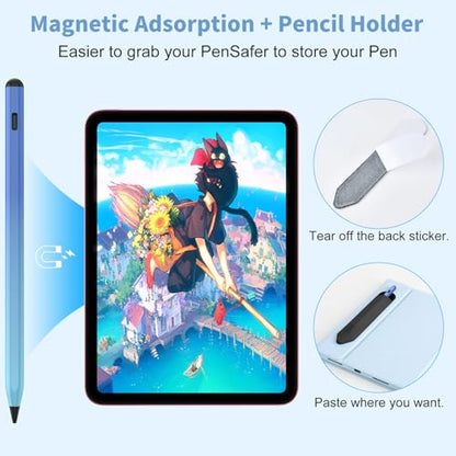 Stylus Pen for iOS&Android Touch Screens, Active Pencil for Samsung, Smart Digital Stylus Pens for Lenovo/Huawei/Vivo/Mi Tablets, iPhone/Google Pixel Smart Phones Drawing&Writing (Gradient Blue) - color: Gradient Blue