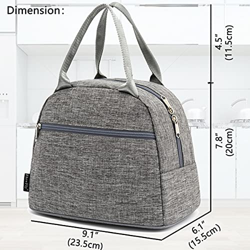 FlowFly Insulated Lunch Cooler Bag - Tote Bag Organizer for Women/Men, Heather Grey - color: Gray