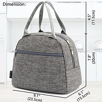 FlowFly Insulated Lunch Cooler Bag - Tote Bag Organizer for Women/Men, Heather Grey - color: Gray
