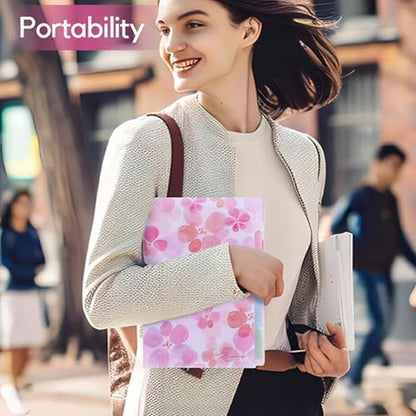Folder Organizer Expanding File Folder Patternted - Accordion Document Organizer with 5 Pockets and Labels, Waterproof A4/Letter Size for School Office Home (Cherry Blossom) - style: Cherry Blossom