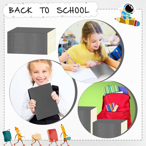 Handepo 100 Pack A5 Composition Notebooks Bulk 5"x8" Wide Ruled Gray Soft Cover Journals, 60 Pages Journals Bulk School Supplies for Students Classroom Office - color: Gray, size: A5