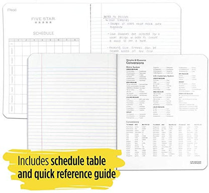 Five Star Composition Notebook, College Ruled Comp Book, Writing Journal, Lined Paper, Home School Supplies for College Students & K-12, 100 Sheets, 9-1/2" x 7-1/2", White (72490) - color: White