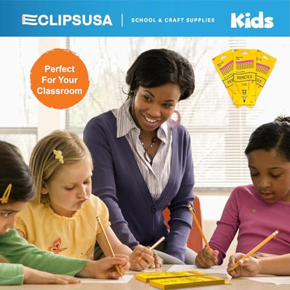 E-CLIPS USA Pre-Sharpened Pencils Bulk Pencil #2 School Supplies Bulk Number 2 pencils Office Supplies Bulk 12 Pencil Per Box (80 Pack) - style: 80 Pack