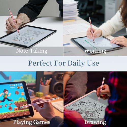 ChaoQ Stylus Pen for Touchscreen 6pcs 2-in-1 Stylus Pen for iPad iPhone | High Sensitivity and Precision Suitable for iPad iPhone Android Tablets and All Touch Screens - (Rose Gold) - color: 6 Rose Gold