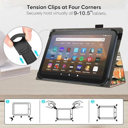 Universal 10 10.1 Inch Android Tablet Case,Slim Folding Stand Cover for All 9"-10.5" Touchscreen Tablet Case with Stylus Pen Holder,Mushroom - color: Mushroom