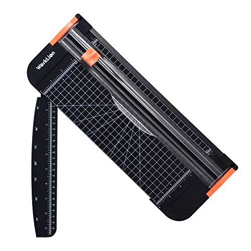 WORKLION Paper Cutter - A4 Paper Craft Cutter with Security Blade for Cut Gift Card, Coupon, Label, Cardstock, Photo, 12 inch Black Office Paper Trimmer - color: Paper Trimmer Black, size: paper trimmer B