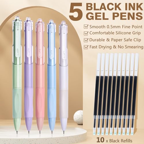 62PCS Aesthetic School Supplies with Cute Pencil Case, Pastel Highlighters Black Ink Gel Pens Mechanical Pencils Kit, Back to School Supplies College Essentials Preppy Stationary Set for Student Girls - color: Beige