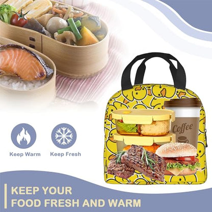 Yellow Duck Cute Lunch Box,Insulated Lunch Bag for Girls Boys,Reusable Lunch Box for Kids Adults School Student Work Picnic Travel - color: Yellow Duck Cute