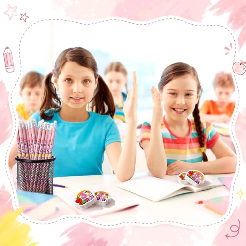 48 Pcs/24 Sets 5th Graders Pencils and Erasers Bulk Set Motivational Pencils Back to School Supplies for Kids Student Inspirational Teacher Classroom Reward Party Favors Gifts - style: 5th Grader