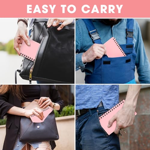 Jutom 54 Pcs Small Spiral Notebooks Memo Pads 3x5 Bulk Small Pocket Notepads Back to School Supplies Mini Notebook with Lined Mini Journals for Office & Work, 120 Pages (Pink) - color: Pink
