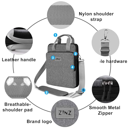 ZINZ Laptop Case 12.9 13 Shoulder Bag, Expandable Handbag with Valuables Compartment Compatible with MacBook Air/Pro/Neo 13" M5/M4/M3/M2/M1, iPad 12.9/13/11, Water-Resistant & Shockproof,L01G06 - color: L01g06, size: 13"