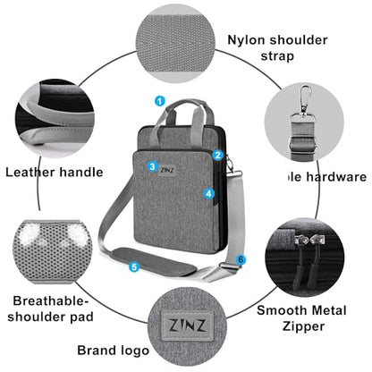 ZINZ Laptop Case 12.9 13 Shoulder Bag, Expandable Handbag with Valuables Compartment Compatible with MacBook Air/Pro/Neo 13" M5/M4/M3/M2/M1, iPad 12.9/13/11, Water-Resistant & Shockproof,L01G06 - color: L01g06, size: 13"